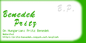 benedek pritz business card